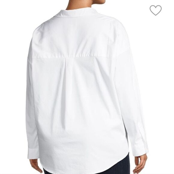 Magaschoni White Split Neck Long Sleeve Blouse Top Size 1X - Picture 2 of 7